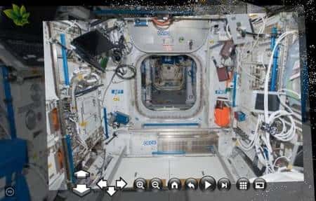 L'intérieur de l'ISS (ici le module Columbus) exploré par Photosynth, grâce à des photographies réalisées par les astronautes. © Nasa
