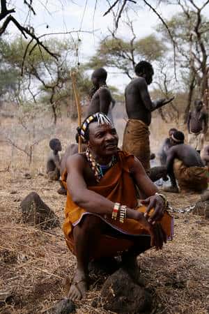 Les San, souvent appelés <em>bushmen</em> en anglais, descendraient d'ancêtres s'étant séparés du reste de l'humanité il y a 100.000 ans. © NGT / Isham Randolph
