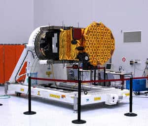 Le satellite Giove B, lancé en 2008 pour garantir les fréquences réservées pour le système Galileo auprès de l'ITU et tester les technologies Galileo. © Esa