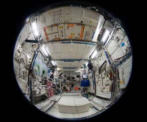 L'intérieur de Columbus, le laboratoire scientifique de l'Esa intégré à la Station spatiale en février 2008. © Nasa
