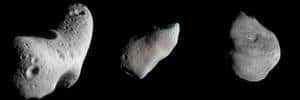 Les astéroïdes Eros, Gaspra et la comète Tempel-1 © Nasa &amp; Science team Near / Deep Impact / Galileo