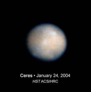 La planète naine Cérès vue par le télescope spatial Hubble. Crédit Nasa