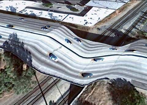 Google Earth en 3D ne gère pas bien les ponts... © Clément Valla