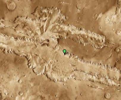 Valles Marineris vue par Google Mars (vue infrarouge). © Nasa/JPL/<em>Arizona State University</em> 