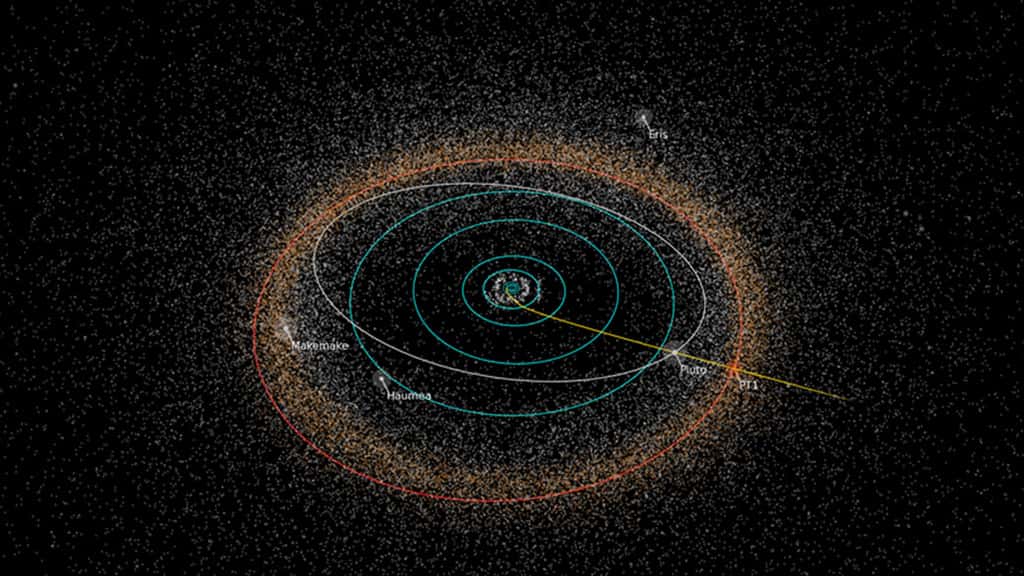 En 2019, 2014 MU69, la prochaine cible de New Horizons, sera l'objet le plus lointain du Système solaire jamais visité par une sonde construite par l'Homme. © Nasa, JHUAPL, SwRI / Alex Parker