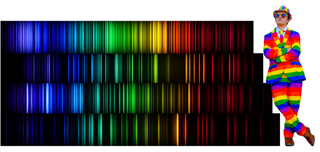 C’est l’aspect merveilleux des spectres des éléments du tableau périodique qui a donné à un chercheur l’envie de les mettre en musique. © W. Walker Smith et Alain Barker, Université de l’Indiana