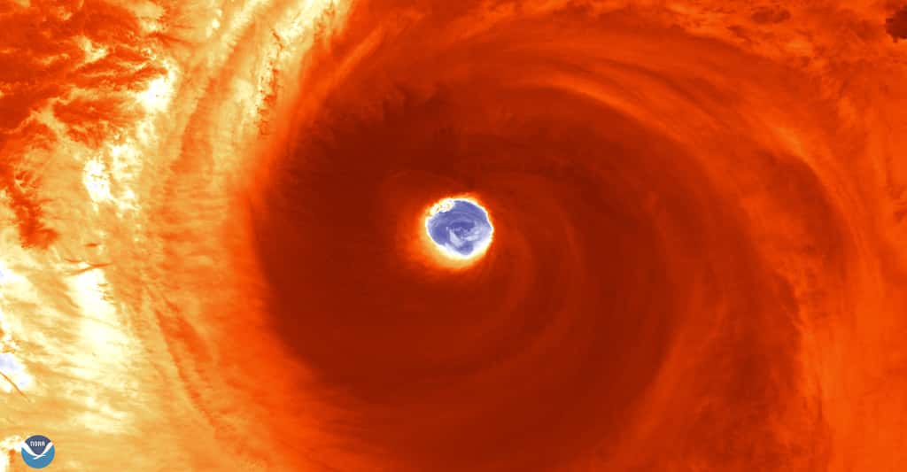 Une image satellite incroyable de l’œil du super-typhon Hagibis capturée ce jeudi 10 octobre 2019. © Noaa