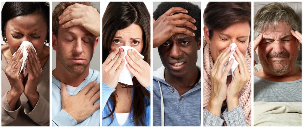 Fièvre, gorge irritée, nez bouché ou qui coule, douleurs musculaires et articulaires, maux de tête, yeux douloureux. Ce sont les symptômes de la grippe qui doivent vous alerter. Ils sont proches de ceux du coronavirus. En cas de doute, il est recommandé de contacter directement le 15. © Kurhan, Adobe Stock