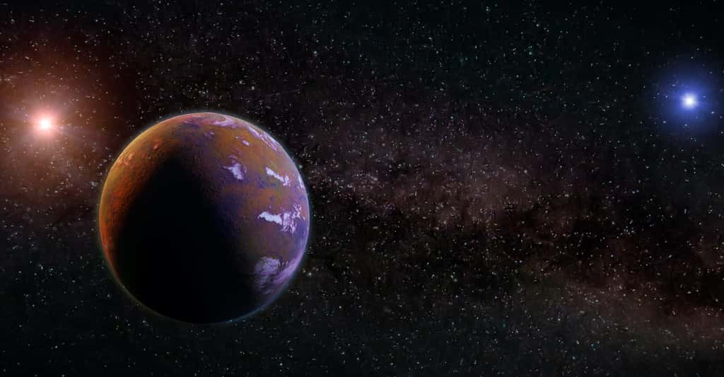 La planète aurait migré suite à la capture gravitationnelle par son étoile hôte d'une étoile compagne. © dottedyeti, Adobe Stock