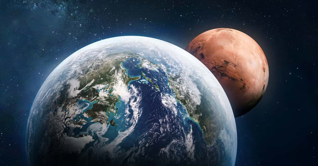 La composition de la croûte de Mars pourrait permettre de mieux comprendre la formation de la planète, mais également de la Terre. © dimazel, Adobe Stock