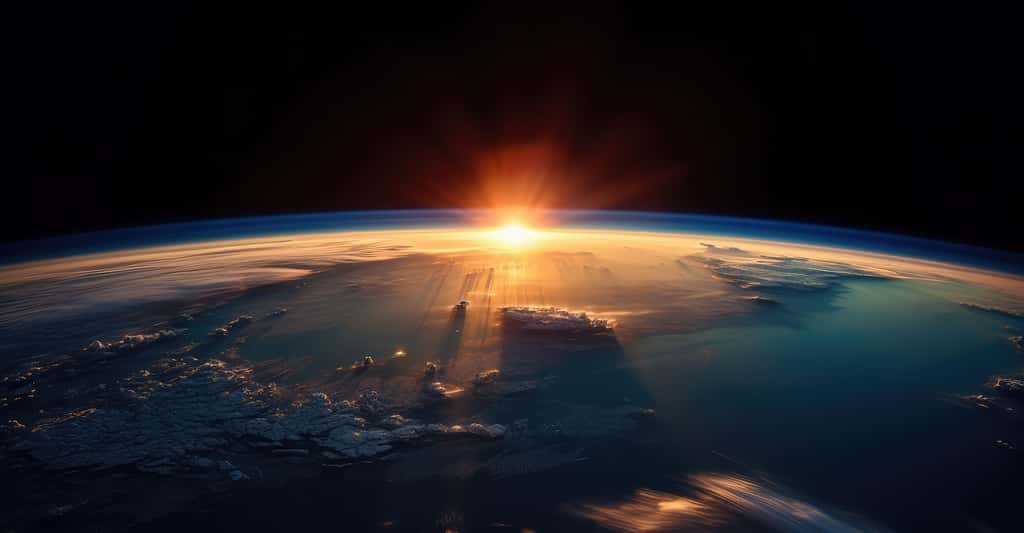 Pour notre Soleil, la transition vers un freinage magnétique affaibli a pu se jouer justement au moment où la vie est sortie des océans pour investir la terre. © Kien, Adobe Stock