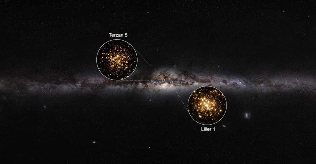 Sur cette image, les localisations de Terzan 5 et de Liller 1, au cœur de la Voie lactée. © F.R. Ferraro, C. Pallanca, Université de Bologne