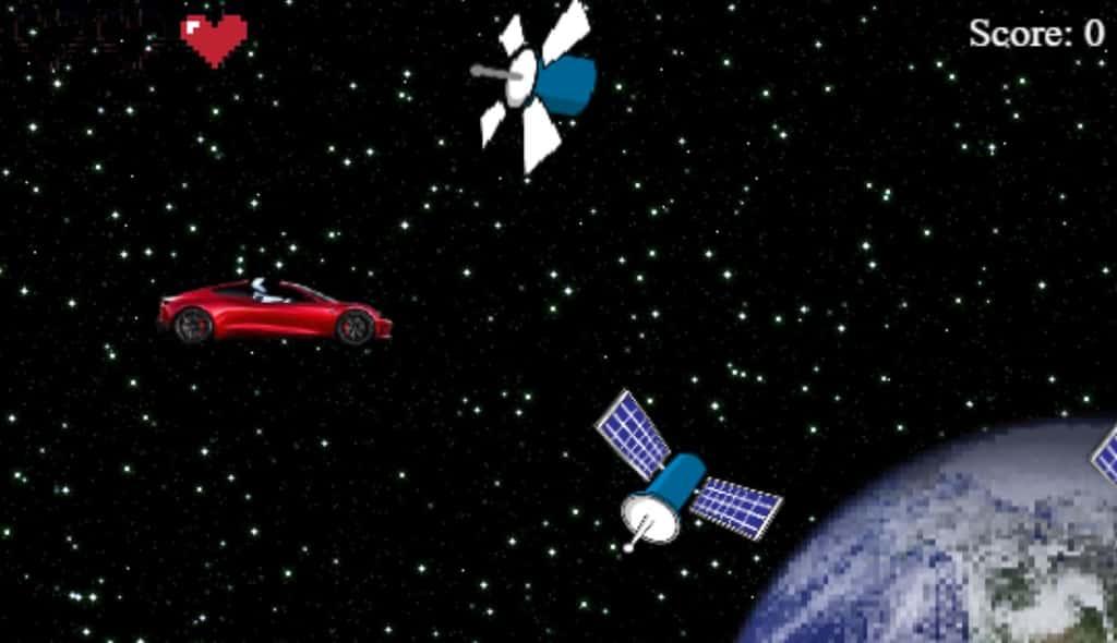 Le jeu Starman Tesla Game d’AutoWise adopte l’esthétique rétro des jeux en 8-bit. © AutoWise