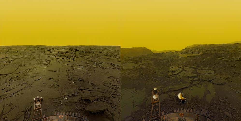 La surface de Vénus vue en 1982, vue par la sonde Venera 13. © Venera 13/Don P. Mitchell