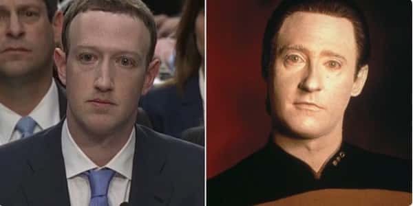 L’un des mèmes les plus hilarants sur Mark Zuckerberg, une ressemblance troublante avec l’androïde Data de Star Trek. © Matthew Teague