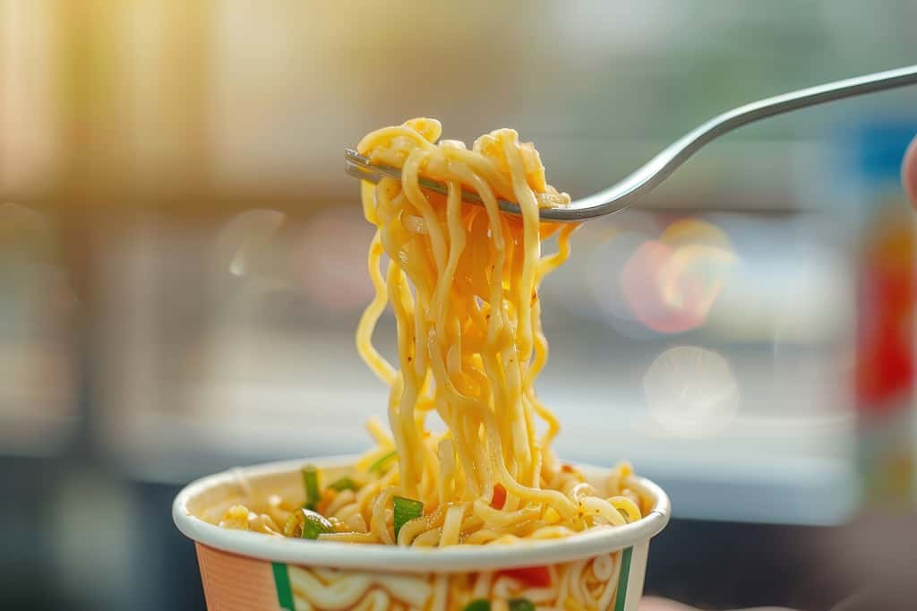 Cuissons agressives des ingrédients, raffinage, ajout d’additifs… Les aliments ultra-transformés ont un impact négatif sur la santé. © VolumeThings, Adobe Stock (image générée avec IA)