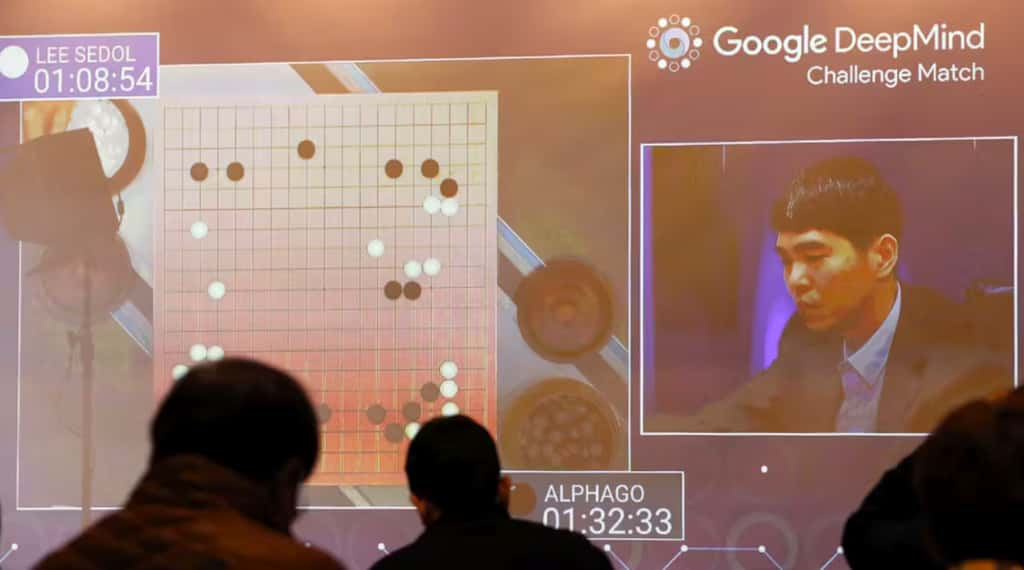 En 2016, le système d'IA AlphaGo a battu le champion du monde de go Lee Sedol. © Lee Jin-man / AP 