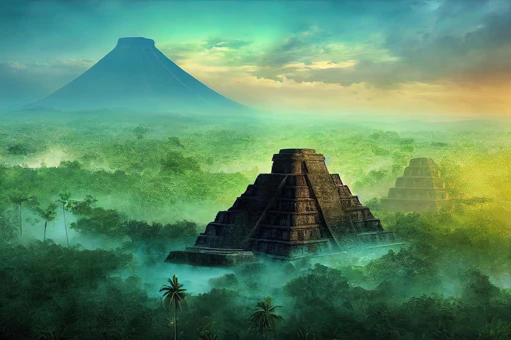Illustration d'une cité Maya au Guatemala. © X-Poser, Adobe Stock