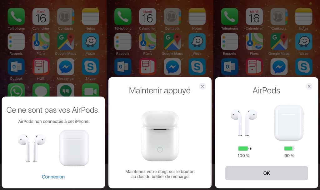 Pour utiliser les <em>Airpods </em>d'Apple, il faut commencer par les appairer. © Futura