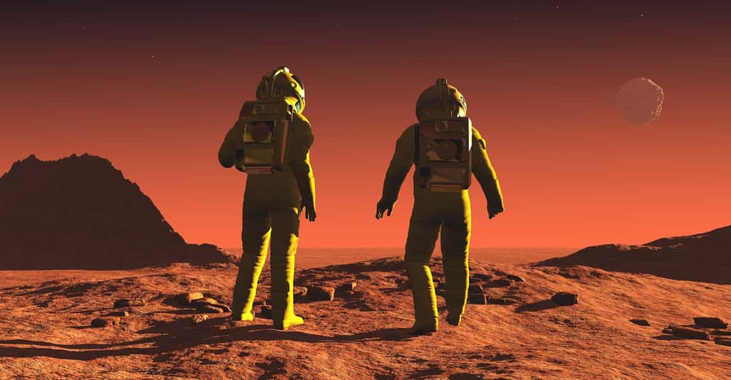 Des astronautes qui arriveraient sur Mars au terme d’un long voyage risquent d’avoir bien mal au dos… © SergeyDV, Shutterstock