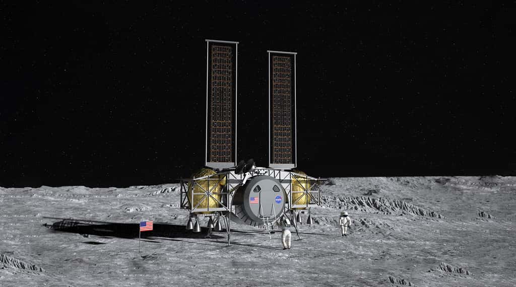 Projet d'atterrisseur lunaire que développe Dynetics (auquel participe Thales Alenia Space en fournissant la cabine pressurisée) pour la Nasa. Il s'agit d'un des trois projets d'atterrisseurs lunaires retenus par la Nasa qui devrait en sélectionner un pour les deux premières missions Artemis envoyées sur la Lune. Les deux autres projets sont ceux de SpaceX et de Blue Origin. © Dynetics