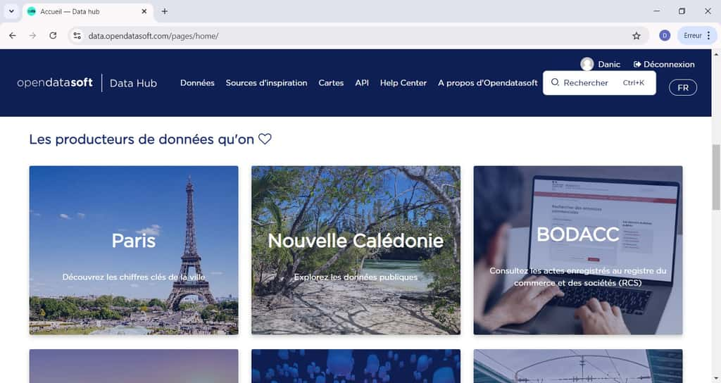 La page d’accueil de Opendatasoft. © Opendatasoft