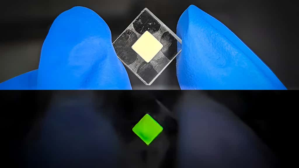 Le cristal d'américium au cœur de la nouvelle batterie micronucléaire. © <em>Kai Li et al.</em>