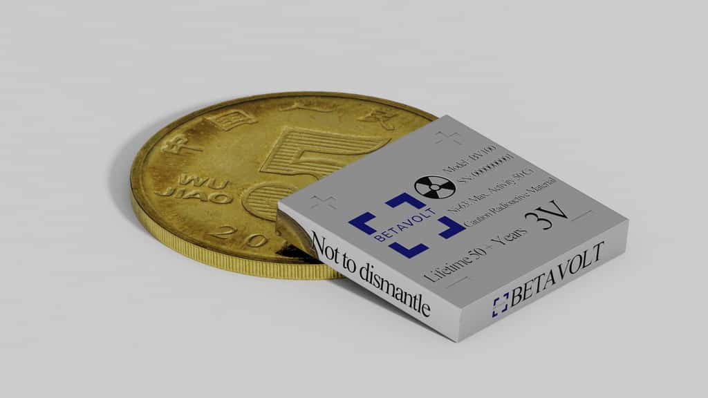 Ce module de batterie électrique est de la taille d'une pièce de monnaie. © Betavolt Technology