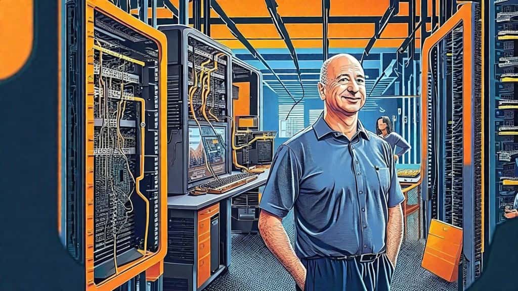 C’est au début des années 2000 que Jeff Bezos, fondateur de Amazon, a jugé bon de diversifier son activité et de créer un service de cloud computing. © D. Ichbiah avec Stable Diffusion XL