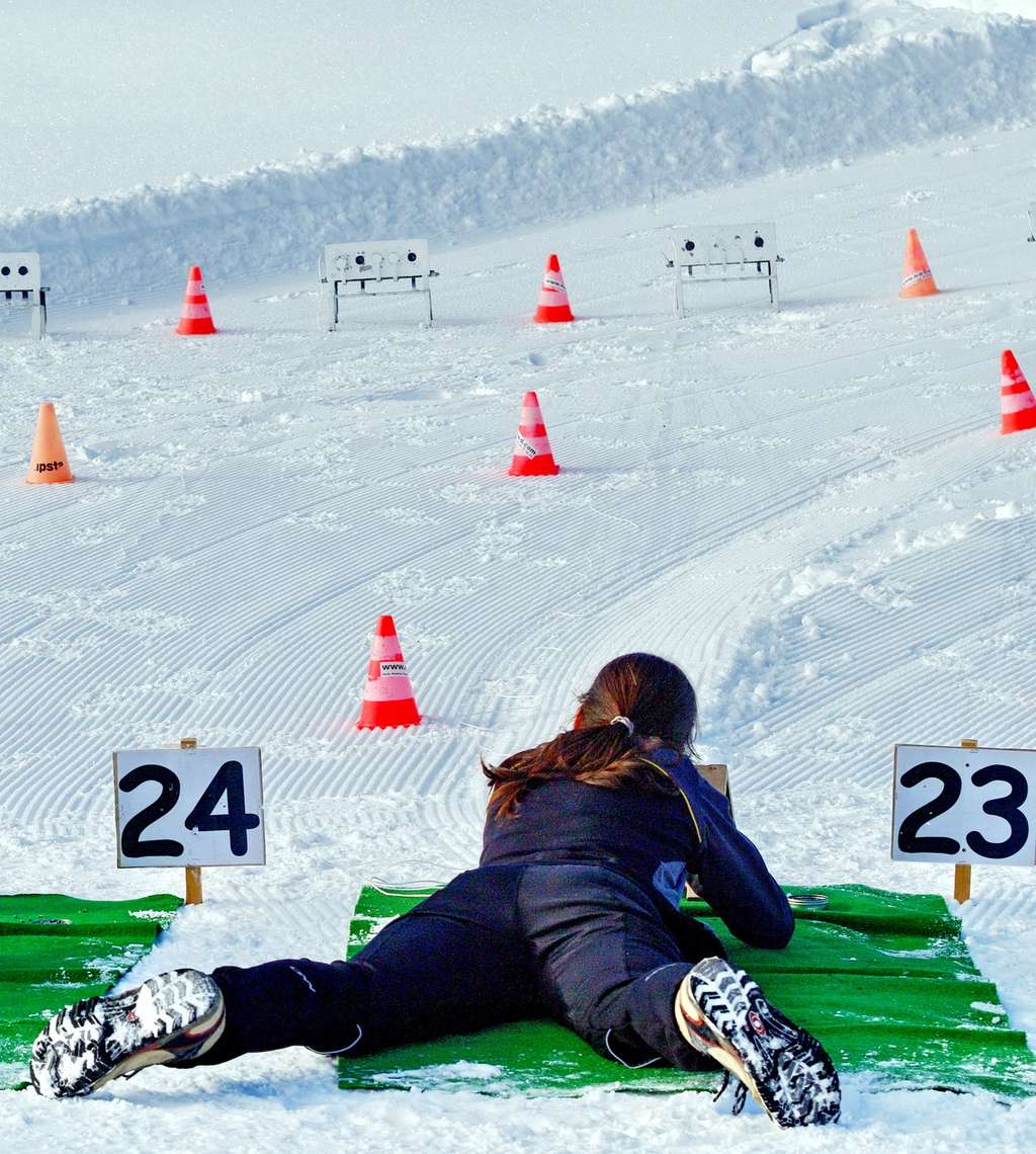Au biathlon, le diamètre de la cible diffère selon la nature du tir. © savoieleysse, fotolia