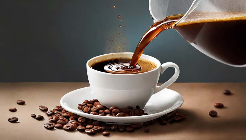 La décaféination des grains de café passe la plupart du temps par l’emploi de solvants potentiellement cancérigènes. © XD, Futura avec Adobe Firefly