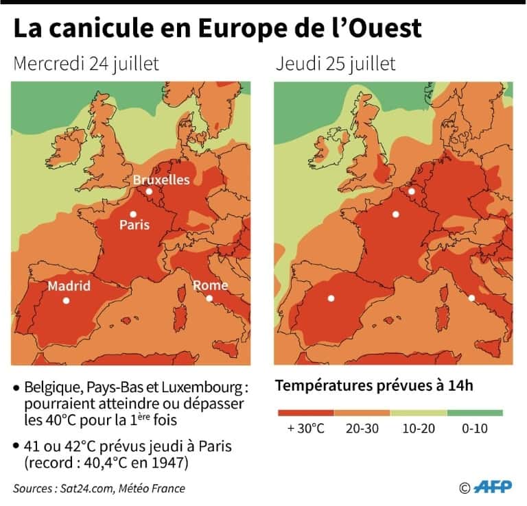 La canicule s'installe en France et en Europe de l'Ouest. © AFP
