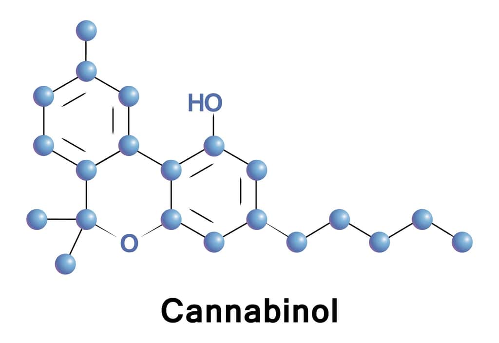 Le cannabinol (CBN) est une molécule psychoactive présente dans le cannabis, tout comme le THC ou le cannabidiol (CBD). © lyricsai, Fotolia