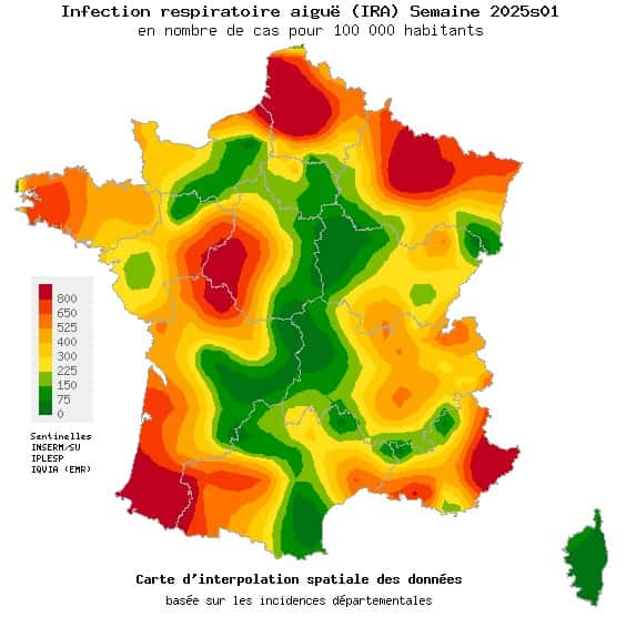 Infection respiratoire aiguë : données générales du <a href="https://www.sentiweb.fr/#" target="_blank">réseau Sentinelles de l’Inserm</a>. © Inserm