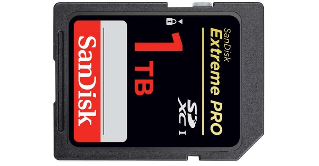 Depuis 2016, la capacité des cartes SD a évolué pour atteindre 1 To avec un modèle de carte SD créé par SanDisk. © SanDisk