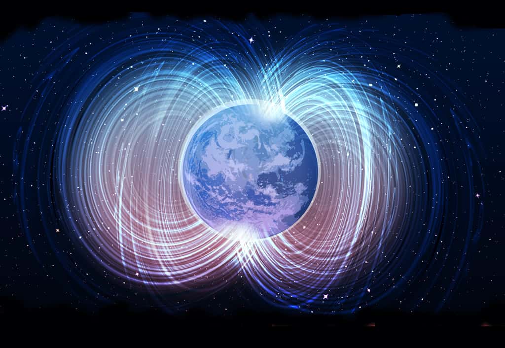 Le champ magnétique terrestre est généré par les mouvements de convection au sein du noyau externe. © helenos, Adobe Stock