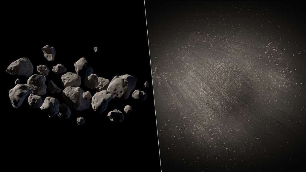 Formes et structures de l'astéroïde 2011 MD déduites des observations (vue d'artiste). © Nasa/JPL