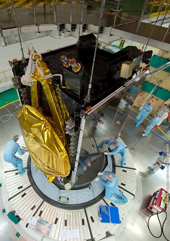 Arsat-1, le premier satellite géostationnaire (évoluant donc à 36.000 km) construit par l'Argentine. © Esa, Cnes, Arianespace, service optique CSG