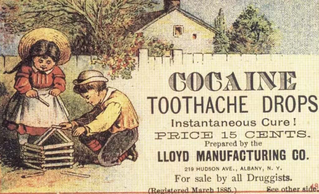 Quand la cocaïne était recommandée contre le mal de dents des enfants (en 1885). © Wikimedia Commons
