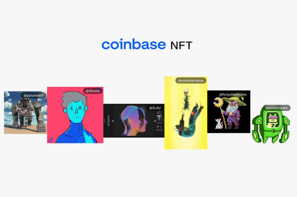  La plateforme Coinbase lance son service de collectes et d'échanges de NFT. © Coinbase