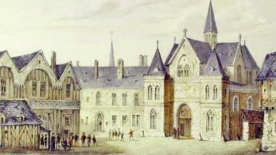 Vue du collège de Sorbon en 1550. © INRP - Domaine public