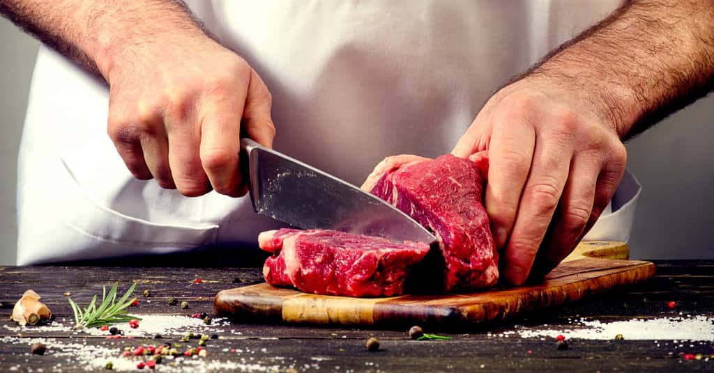 Diviser par deux sa consommation de viande permettrait de réduire de 25 à 50 % l'empreinte carbone du secteur alimentaire en France. © bit24, Adobe Stock
