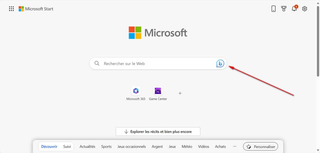 Copilot est directement accessible depuis l’icône de Bing sous le navigateur Edge. © Microsoft