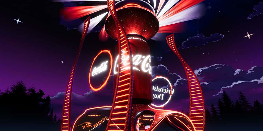 La société Coca-cola a tenu à affirmer sa présence dans le métavers Decentraland. © Decentraland