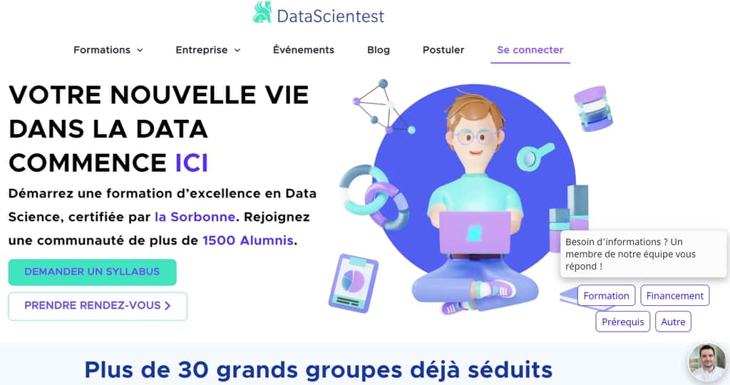 La Dataviz est la partie la plus importante du <a href="http://datascientest.com/formation-data-analyst" target="_blank">travail du data analyst</a>. Un métier d’avenir pour lequel il est possible de se former, <em>via</em> des centres spécialisés, comme celui de DataScientest dont toutes les formations sont certifiées par la Sorbonne. © Futura