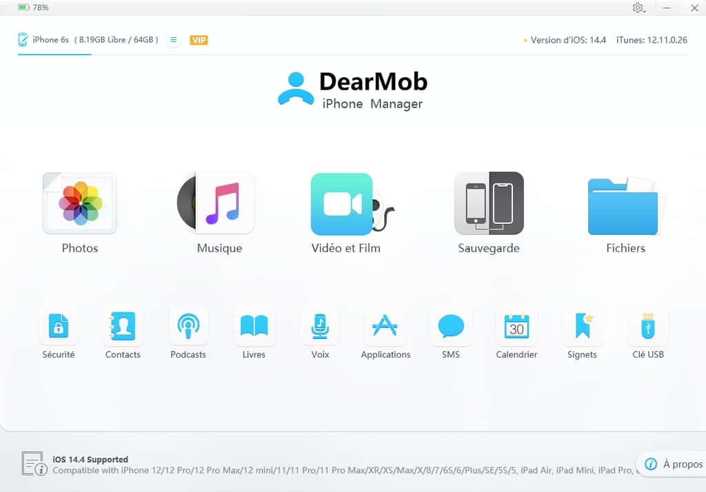 DearMob facilite la gestion des photos et vidéos. © DearMob iPhone Manager