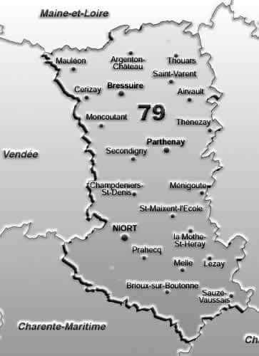 Carte du département des Deux-Sèvres. © DR
