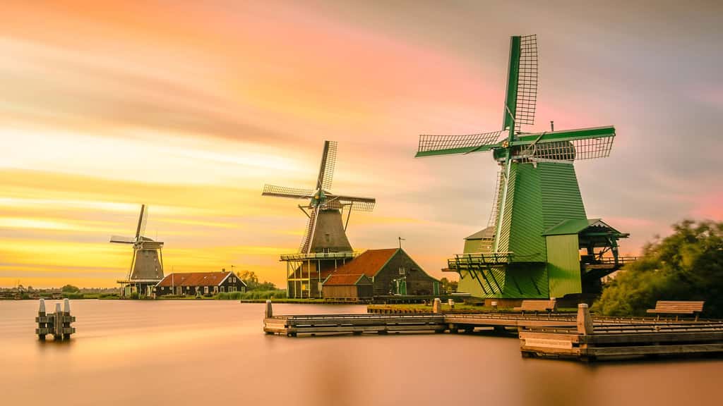 Les moulins à vent de Zaanse Schans, Pays-Bas