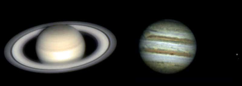 Saturne et Jupiter