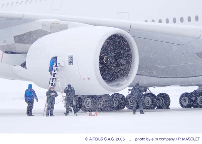 A380 : tests par grand froid
